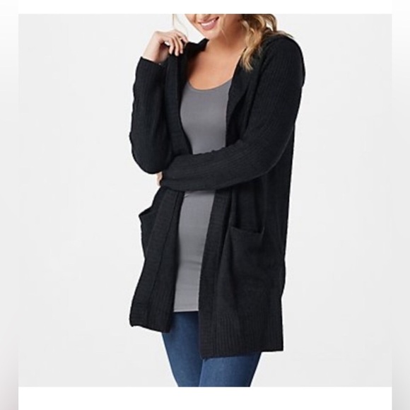 Barefoot Dreams Sweaters - Barefoot Dreams CozyChic Lite Black Cardigan Size L/XL